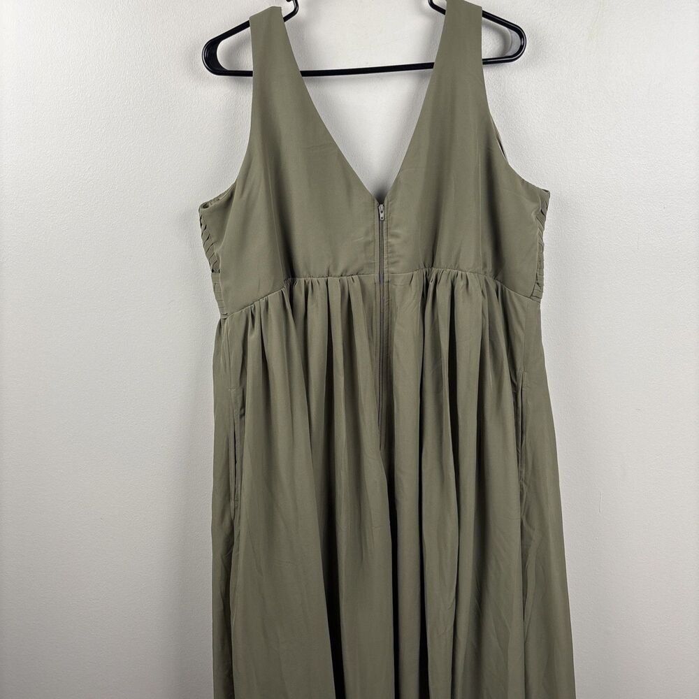 Birdy Grey Bridesmaid dress Thyme Green V-Neck Dress with Pleated Bodice Laurie - Picture 9 of 10